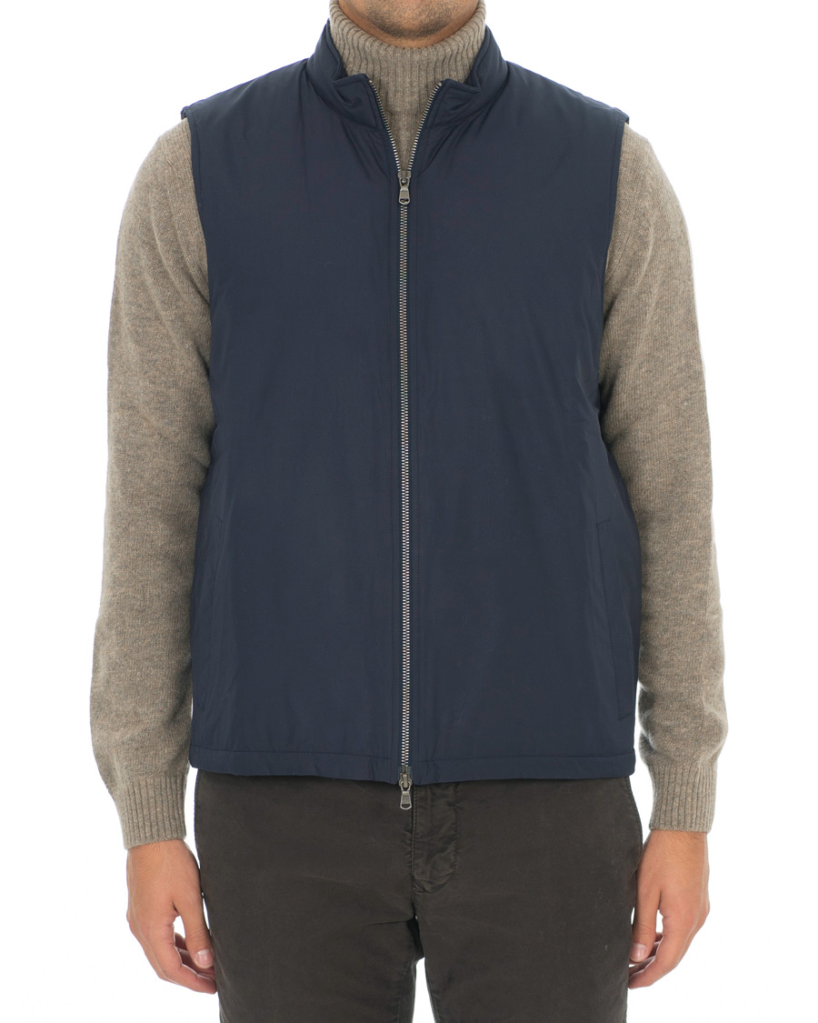 Herren | Jacken | Sunspel | Padded Full Zip Gilet Navy