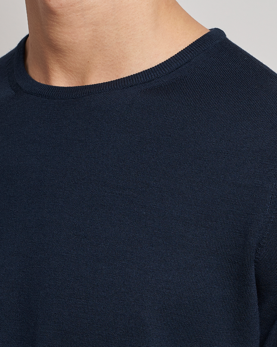 Herren | Pullover | Sunspel | Crew Neck Jumper Light Navy