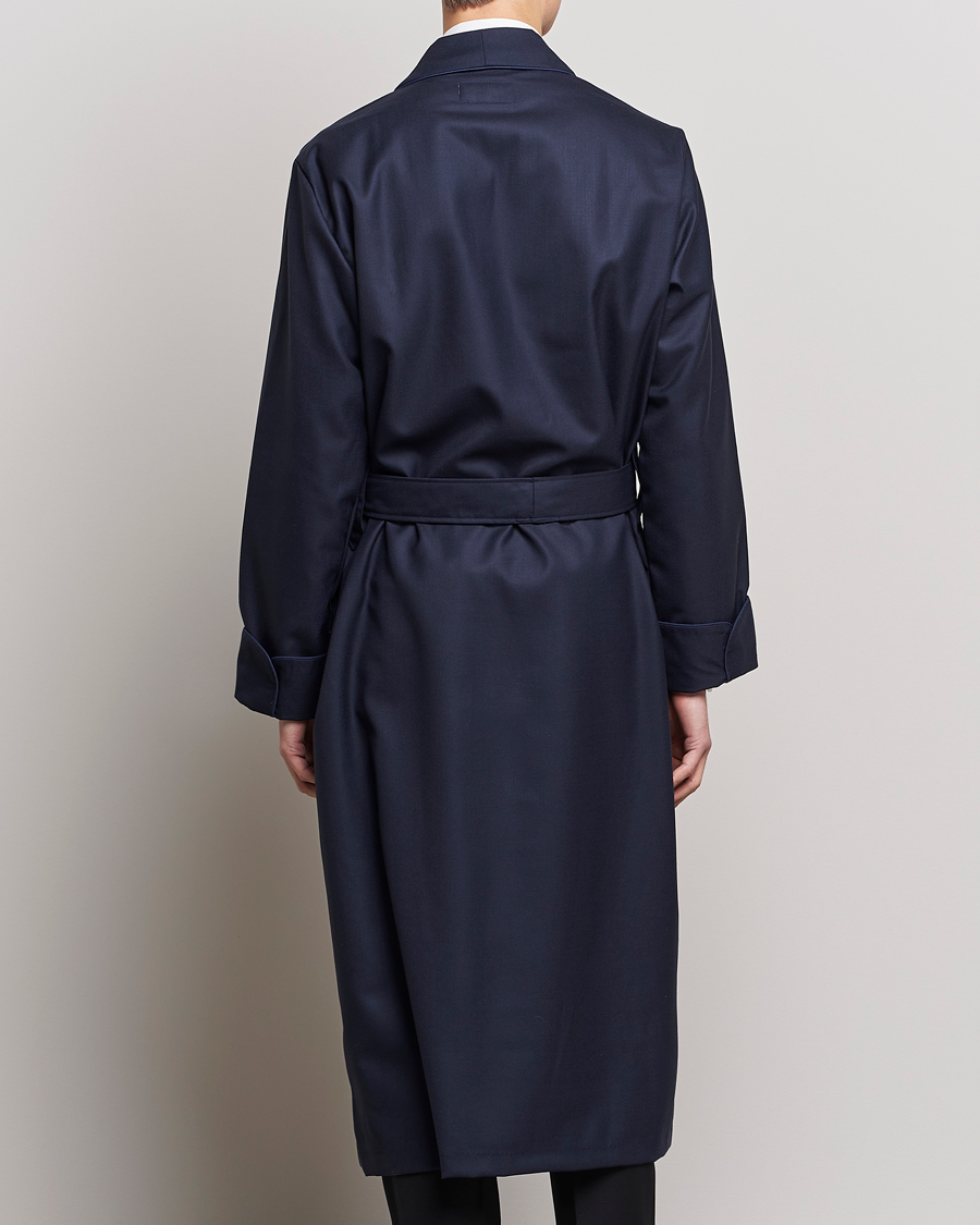 Herren | Schlafanzüge & Bademäntel | Derek Rose | Pure Wool Dressing Gown Navy