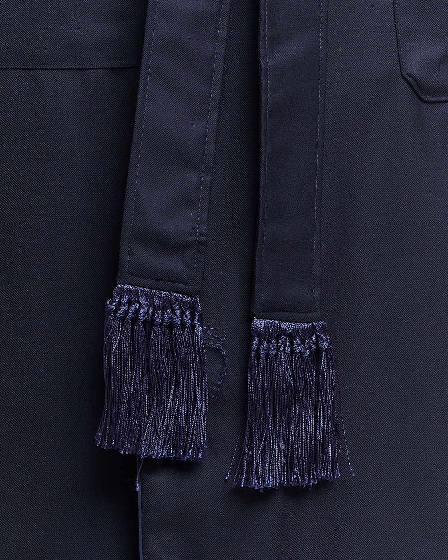 Herren | Schlafanzüge & Bademäntel | Derek Rose | Pure Wool Dressing Gown Navy