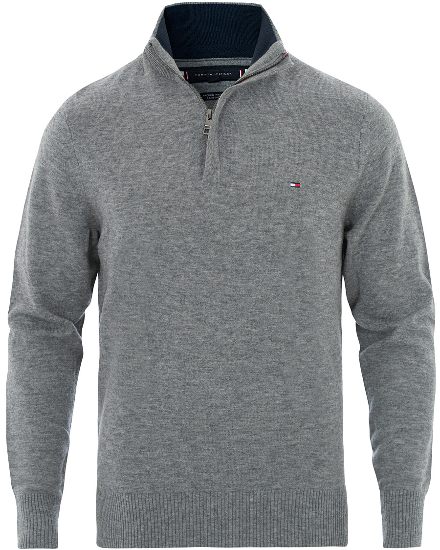 Herren | Pullover | Tommy Hilfiger | Lambswool Half Zip Silver Fog Heather