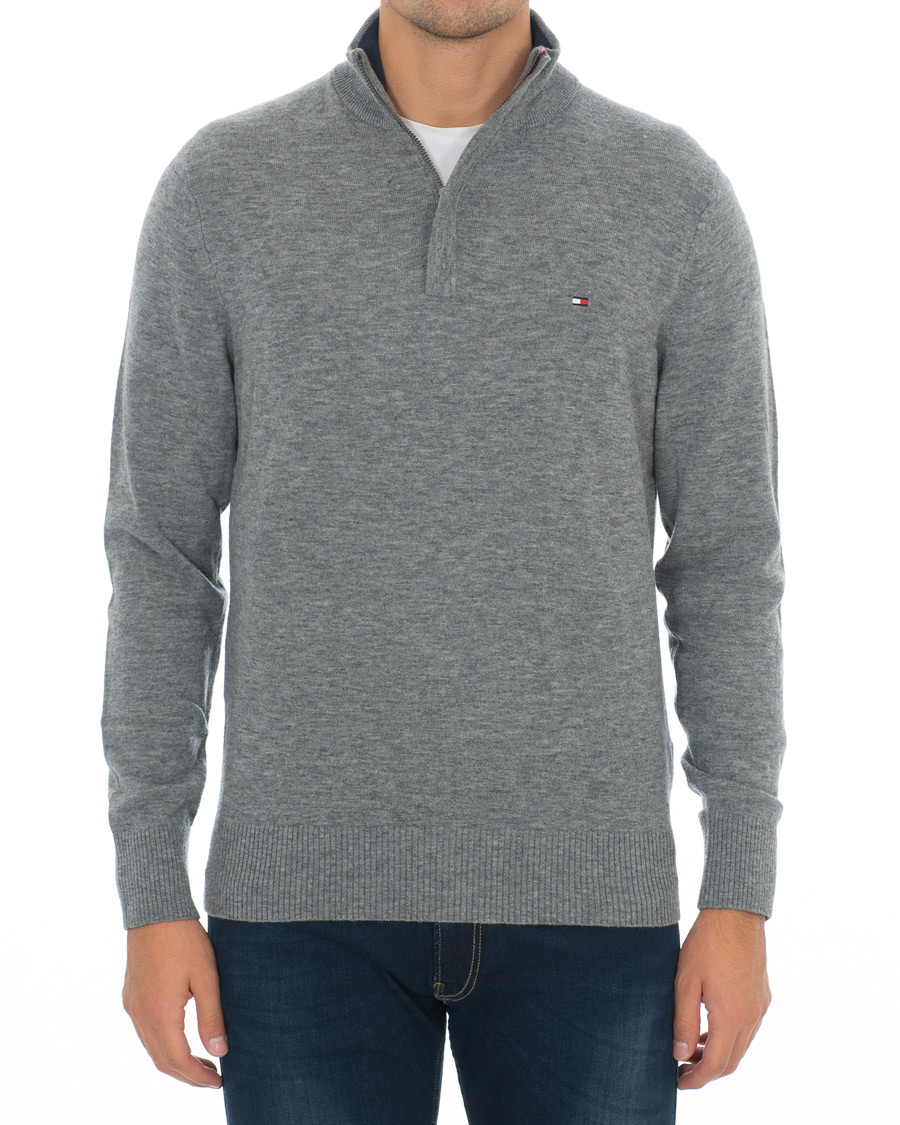 Herren | Pullover | Tommy Hilfiger | Lambswool Half Zip Silver Fog Heather