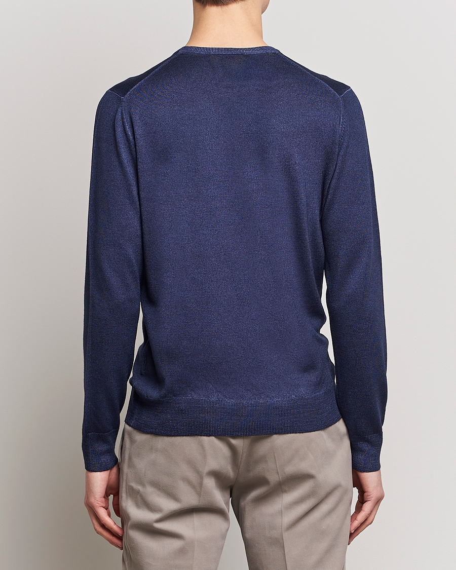 Herren | Pullover | Gran Sasso | Vintage Merino Fashion Fit Crew Neck Pullover Navy
