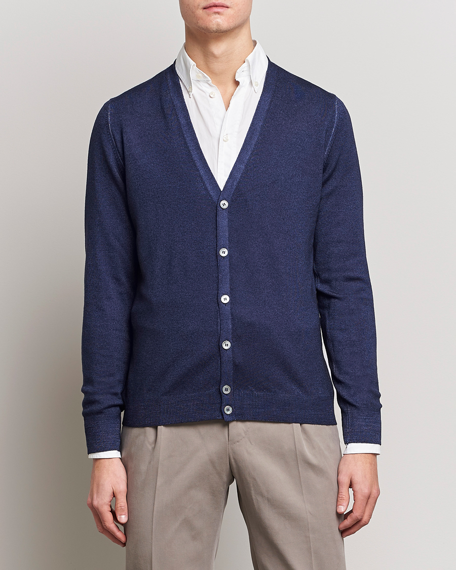 Herren | Pullover | Gran Sasso | Vintage Merino Fashion Fit Cardigan Navy