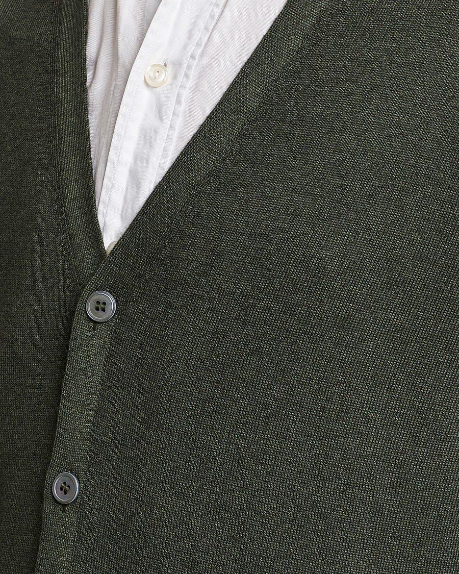 Herren | Pullover | Gran Sasso | Vintage Merino Fashion Fit Cardigan Green