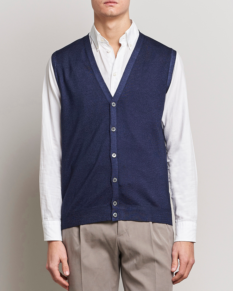 Herren | Pullover | Gran Sasso | Vintage Merino Fashion Fit Slipover Navy