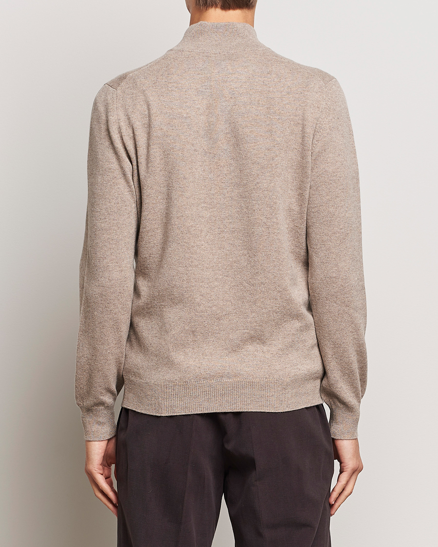 Herren | Pullover | Gran Sasso | Wool/Cashmere Half Zip Beige Melange