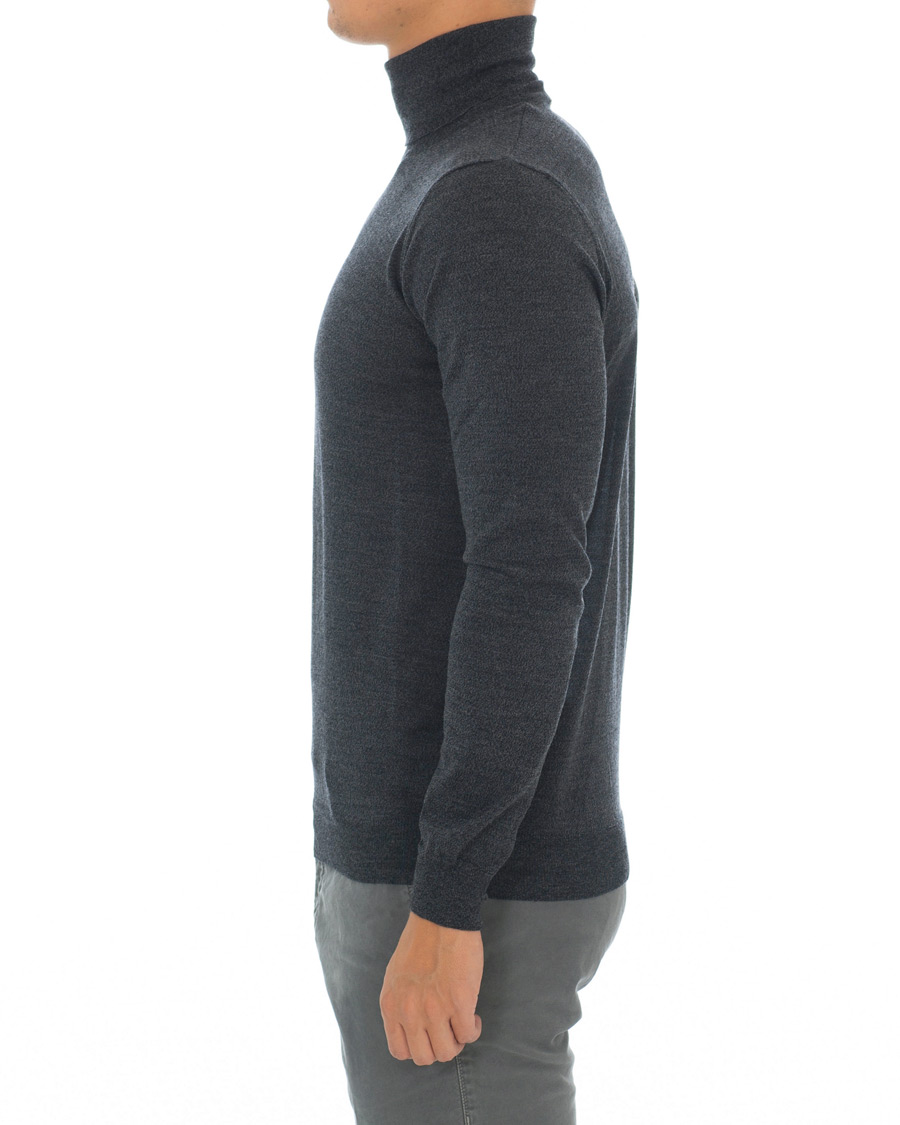 Herren | Pullover | Oscar Jacobson | Cole Extra Fine Merino Rollneck Dark Grey