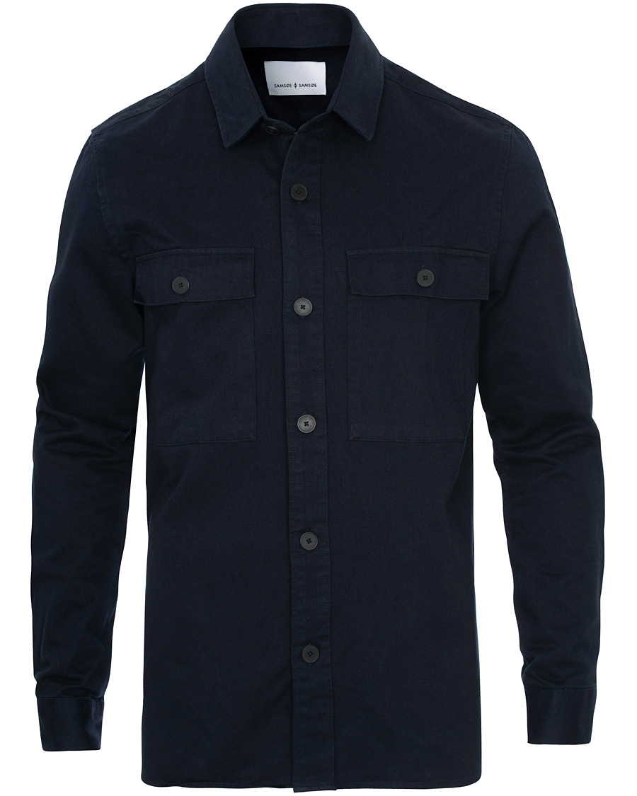 Herren | Hemden | Samsøe Samsøe | Samsøe & Samsøe Waltones Cotton Overshirt Night Sky