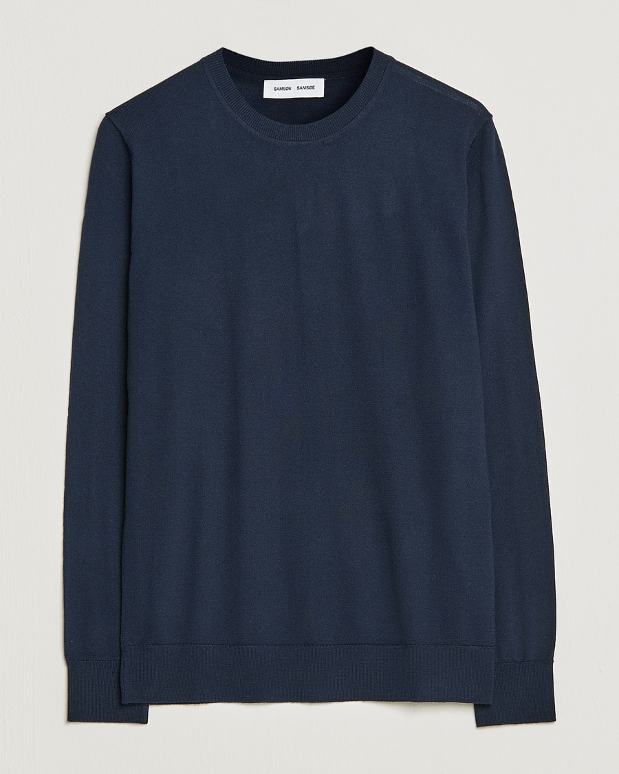 Herren | Pullover | Samsøe Samsøe | Flemming Superfine Merino Wool Crew Neck Night Sky