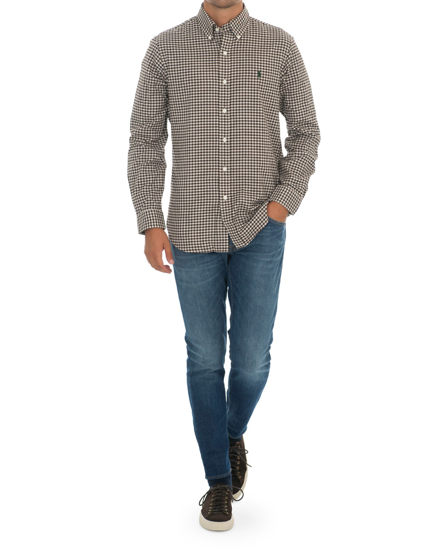 Herren | Hemden | Polo Ralph Lauren | Custom Fit Twill Check Shirt Brown/White