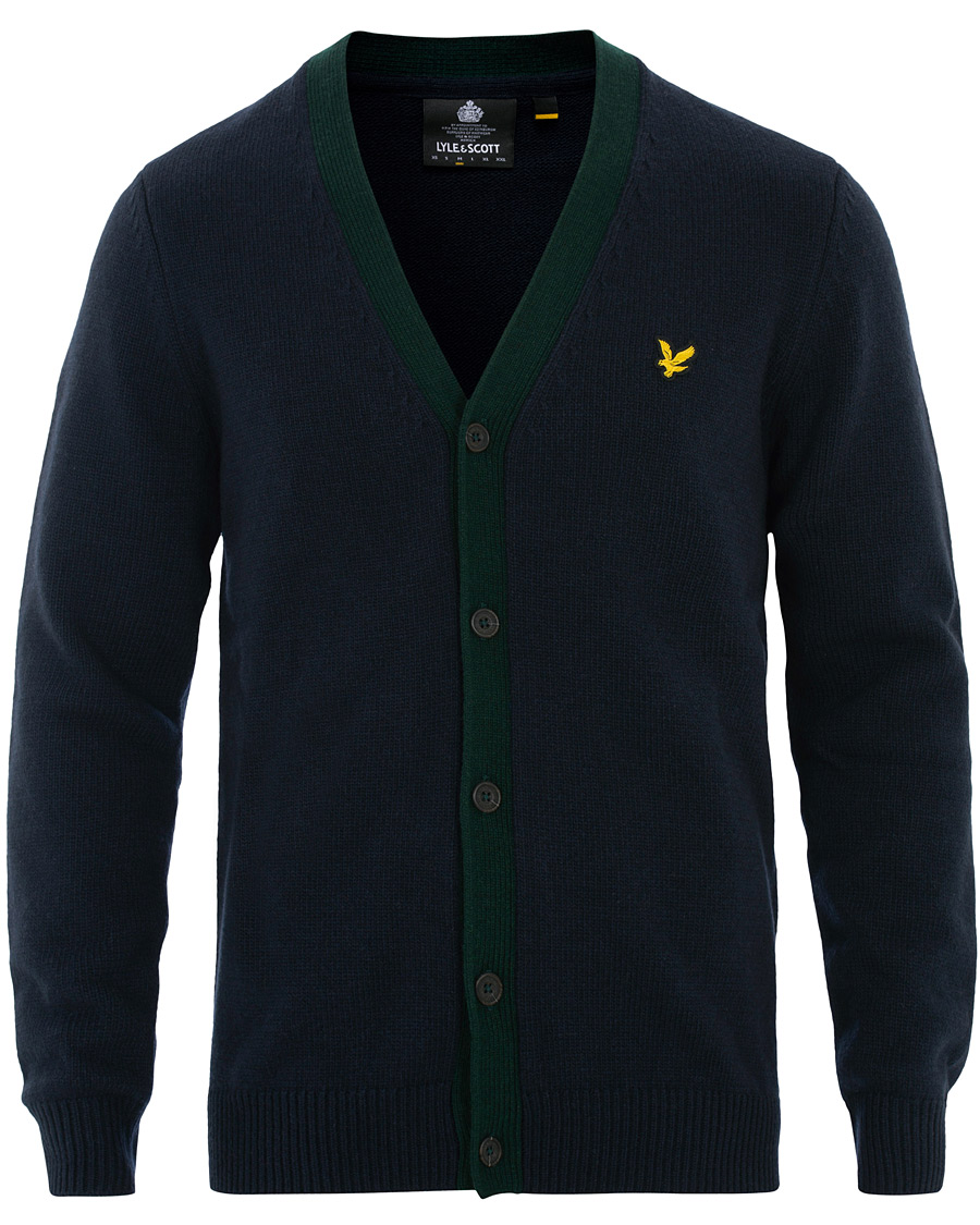 Herren | Pullover | Lyle & Scott | Contrast Placket Cardigan Dark Navy