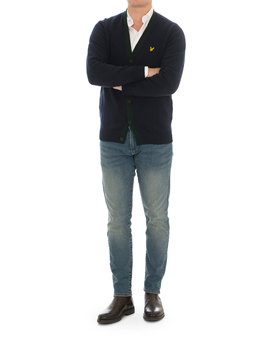 Herren | Pullover | Lyle & Scott | Contrast Placket Cardigan Dark Navy