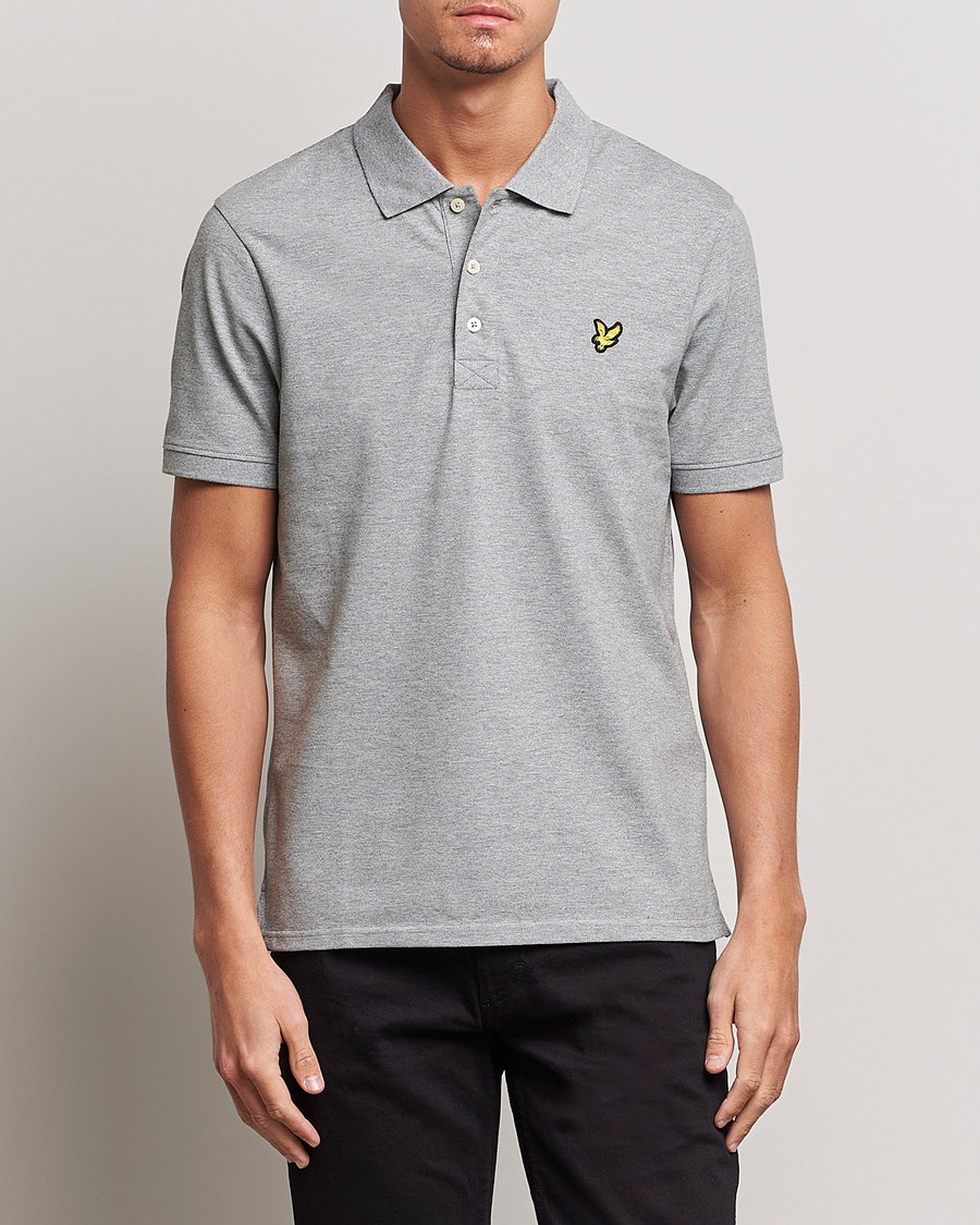 Herren | Kurzarm-Poloshirts | Lyle & Scott | Plain Polo Shirt Mid Grey Marl