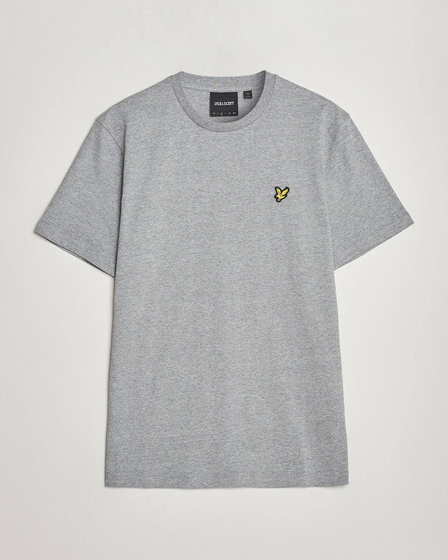 Herren | T-Shirts | Lyle & Scott | Crew Neck Organic Cotton T-Shirt Mid Grey Marl