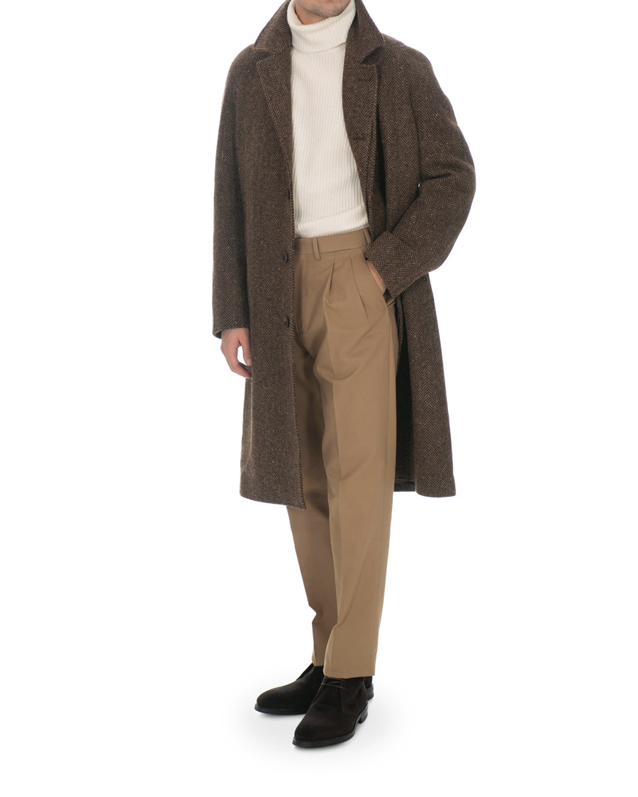 Herren | Jacken | Berg&Berg | Nisse Herringbone Raglan Coat Brown