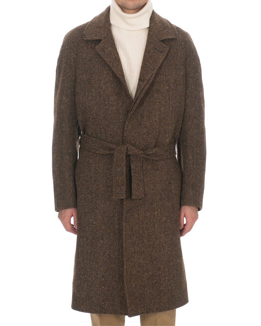 Herren | Jacken | Berg&Berg | Nisse Herringbone Raglan Coat Brown
