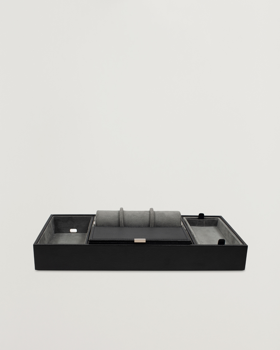 Herren | Uhren- und Schmuckkasten | WOLF | Howard Valet Tray with Cuff Black/Grey Pebble