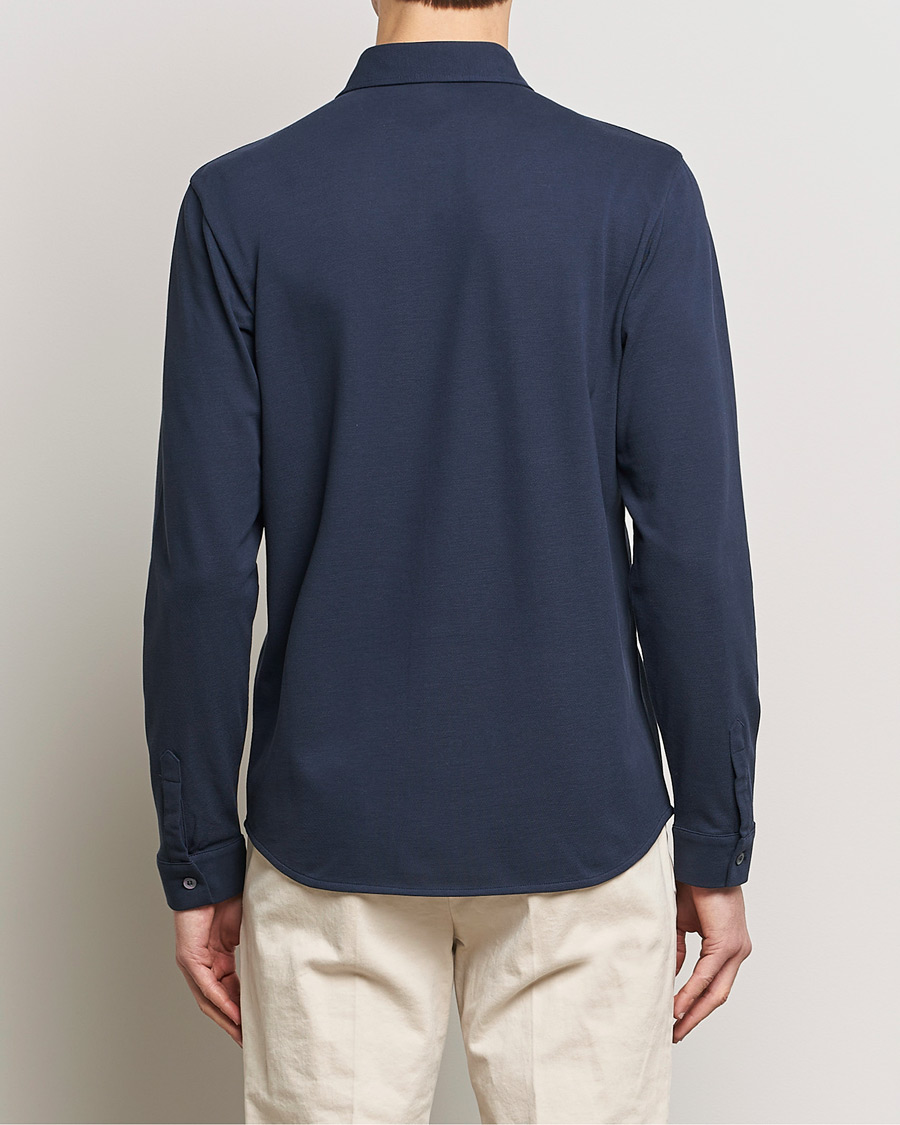 Herren | Hemden | Sunspel | Long Sleeve Button Down Pique Shirt Navy