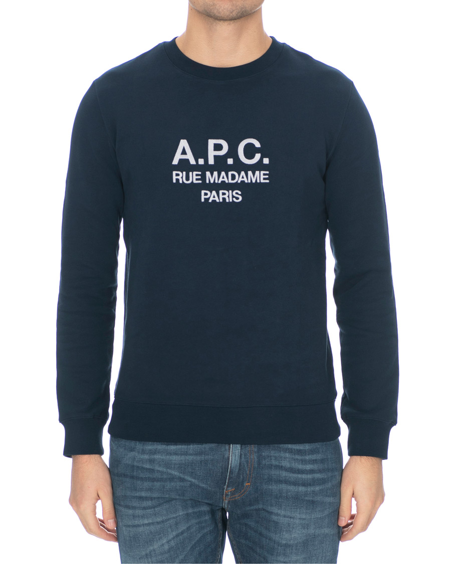 Herren | Pullover | A.P.C. | Rufus Soft Cotton Sweatshirt Marine