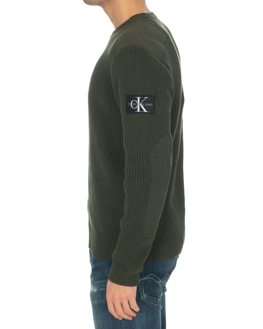 Herren | Pullover | Calvin Klein Jeans | Knitted Monogram Sleeve Badge Crew Neck Deep Depths