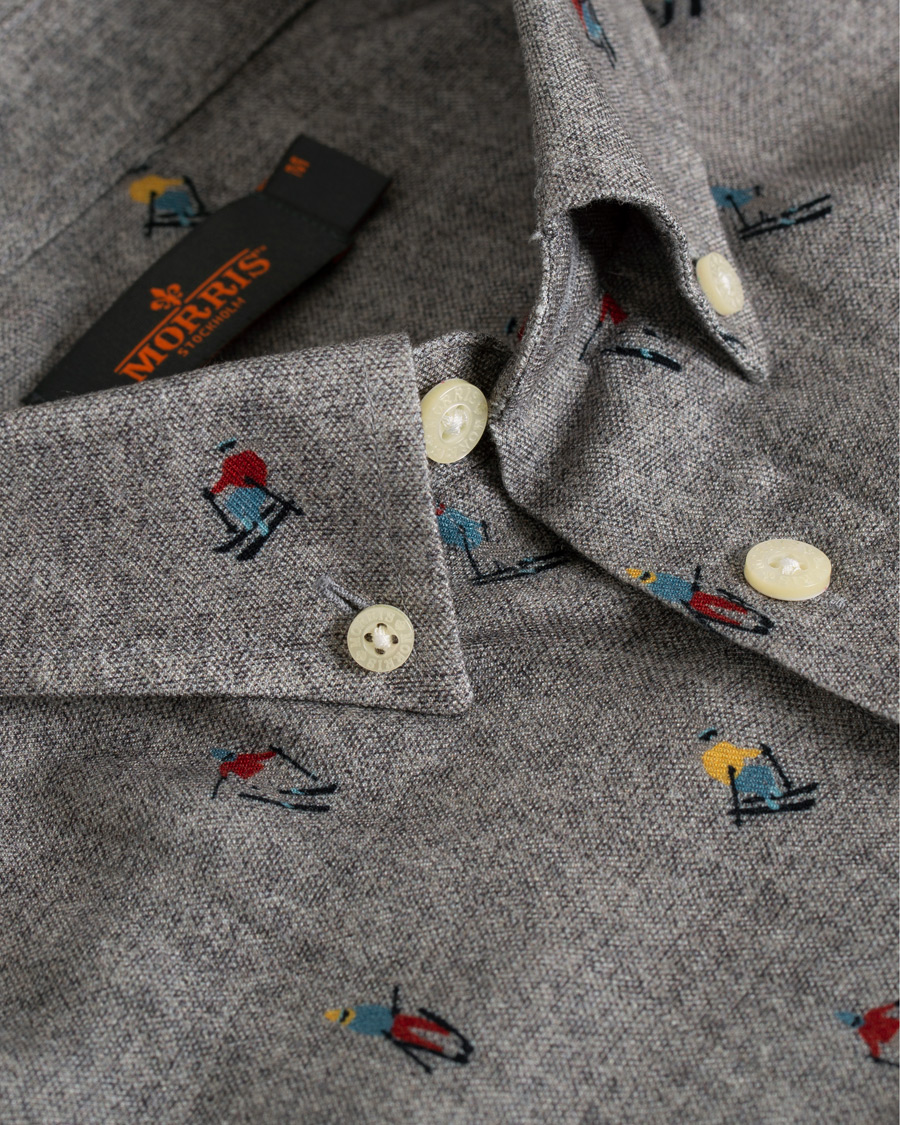 Herren | Hemden | Morris | Jasper Button Down Tencel Ski Shirt Grey