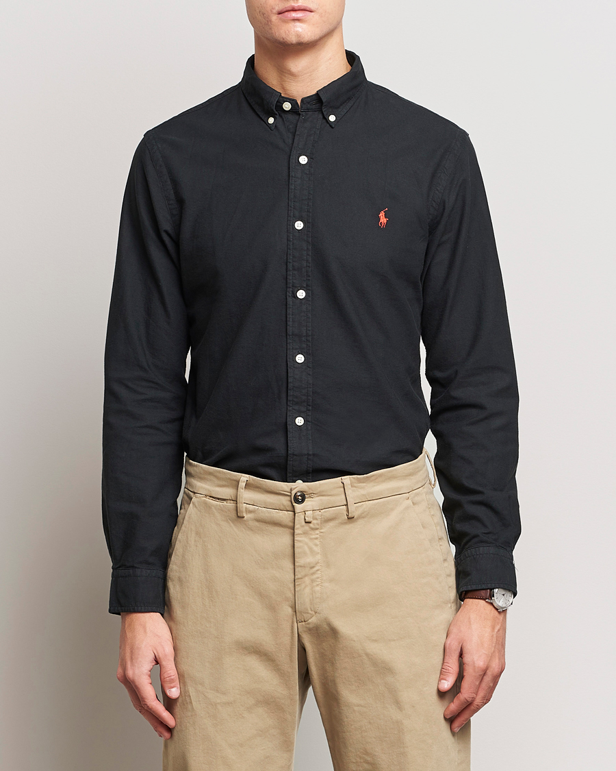 Herren | Oxfordhemden | Polo Ralph Lauren | Slim Fit Garment Dyed Oxford Shirt Polo Black
