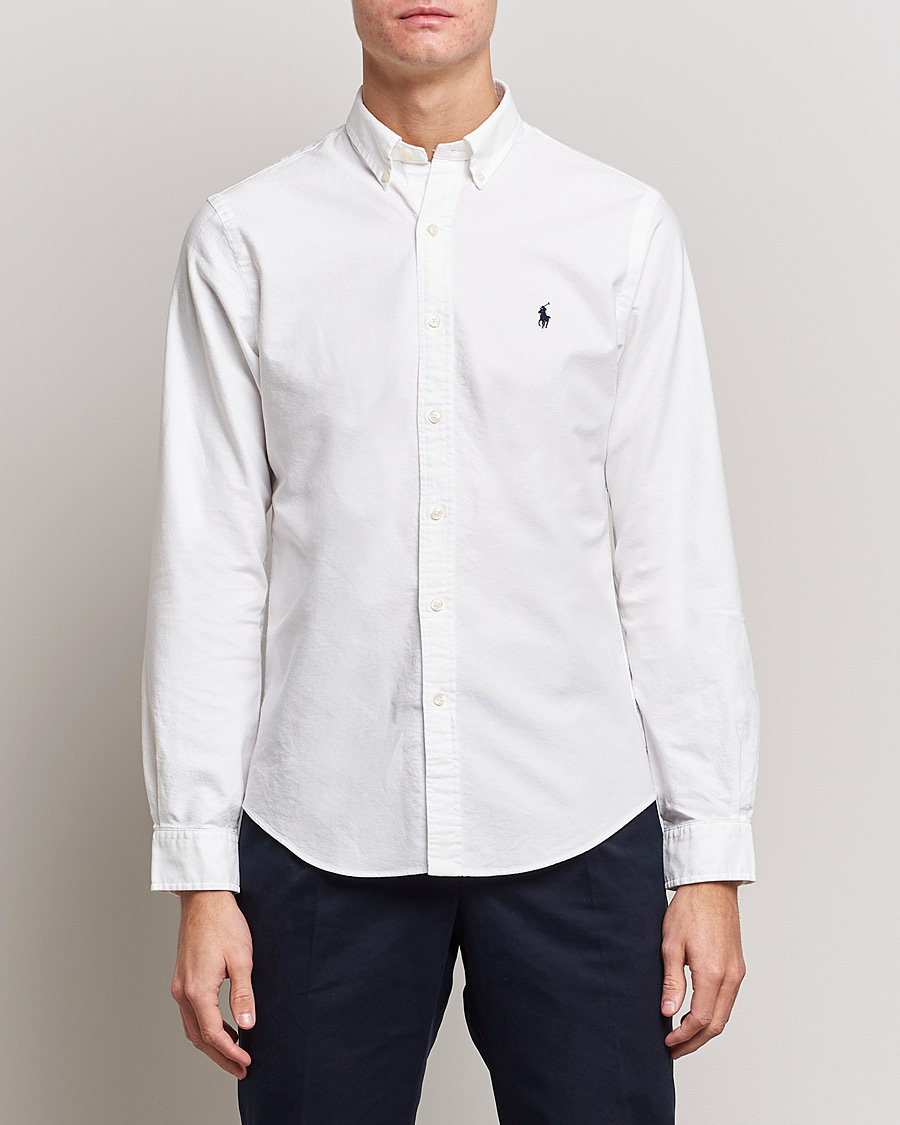 Herren | Oxfordhemden | Polo Ralph Lauren | Slim Fit Garment Dyed Oxford Shirt White