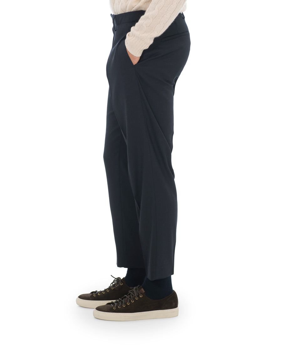 Herren | Hosen | Tiger of Sweden | Tarine Cropt Pleated Trousers Navy