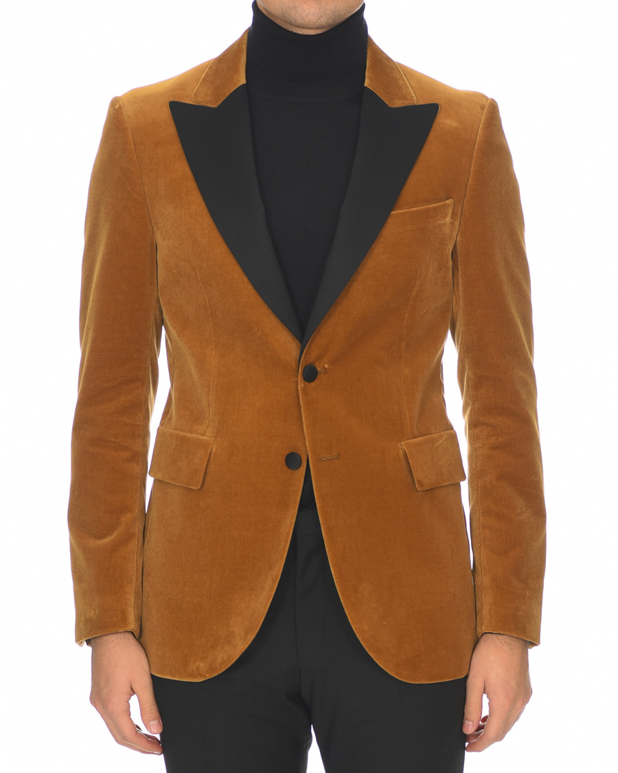 Herren | Sakkos | Tiger of Sweden | 1903 Velvet Tuxedo Blazer Mustard