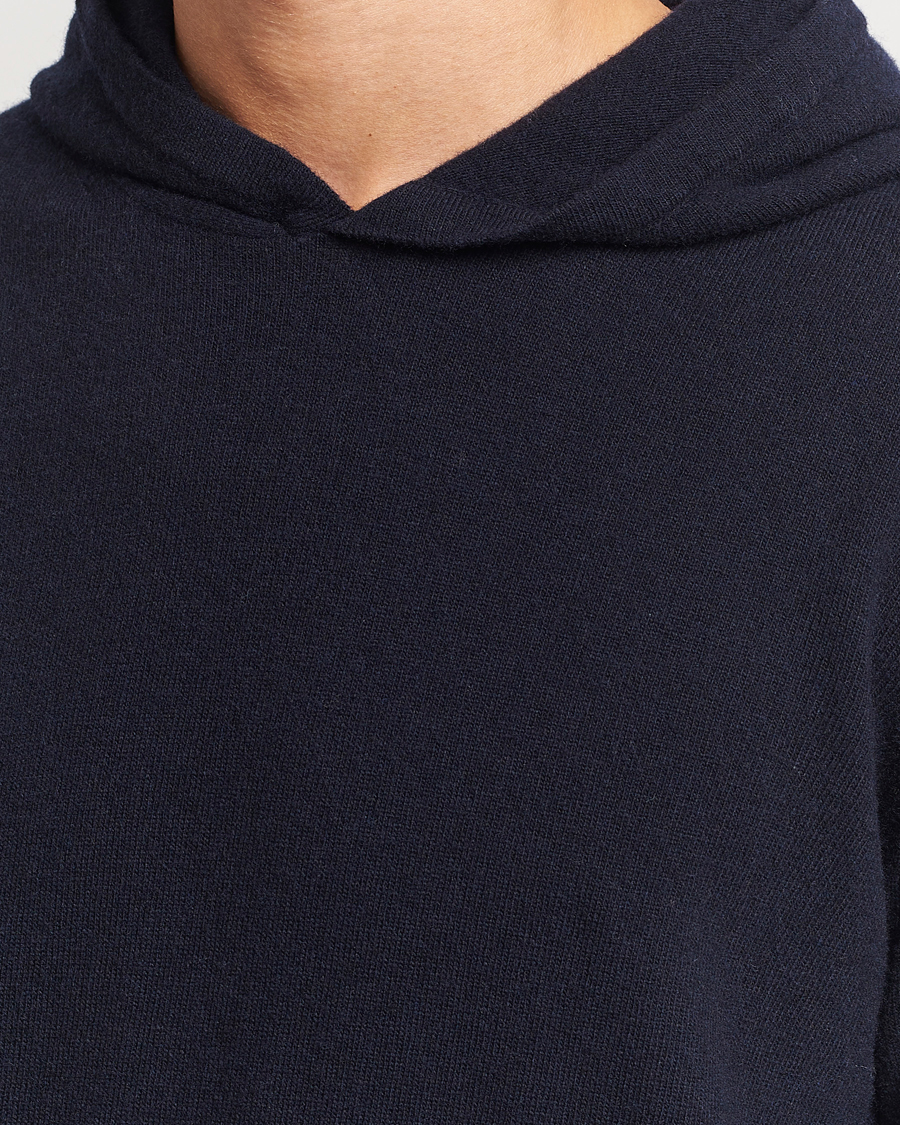 Herren | Pullover | Oscar Jacobson | Pascal Wool/Cashmere Hoodie Navy