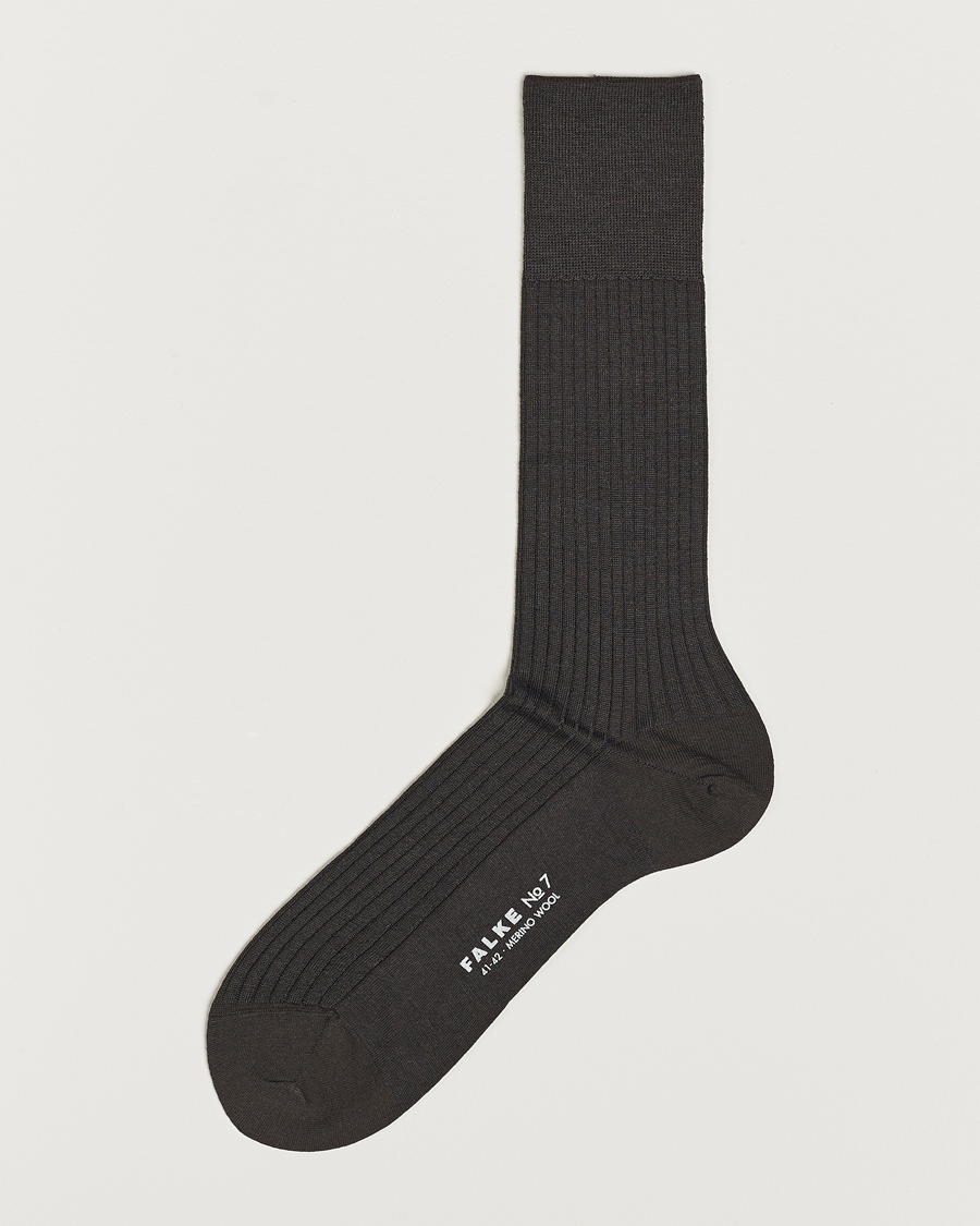 Herren | Unterwäsche | Falke | No. 7 Finest Merino Ribbed Socks Brown