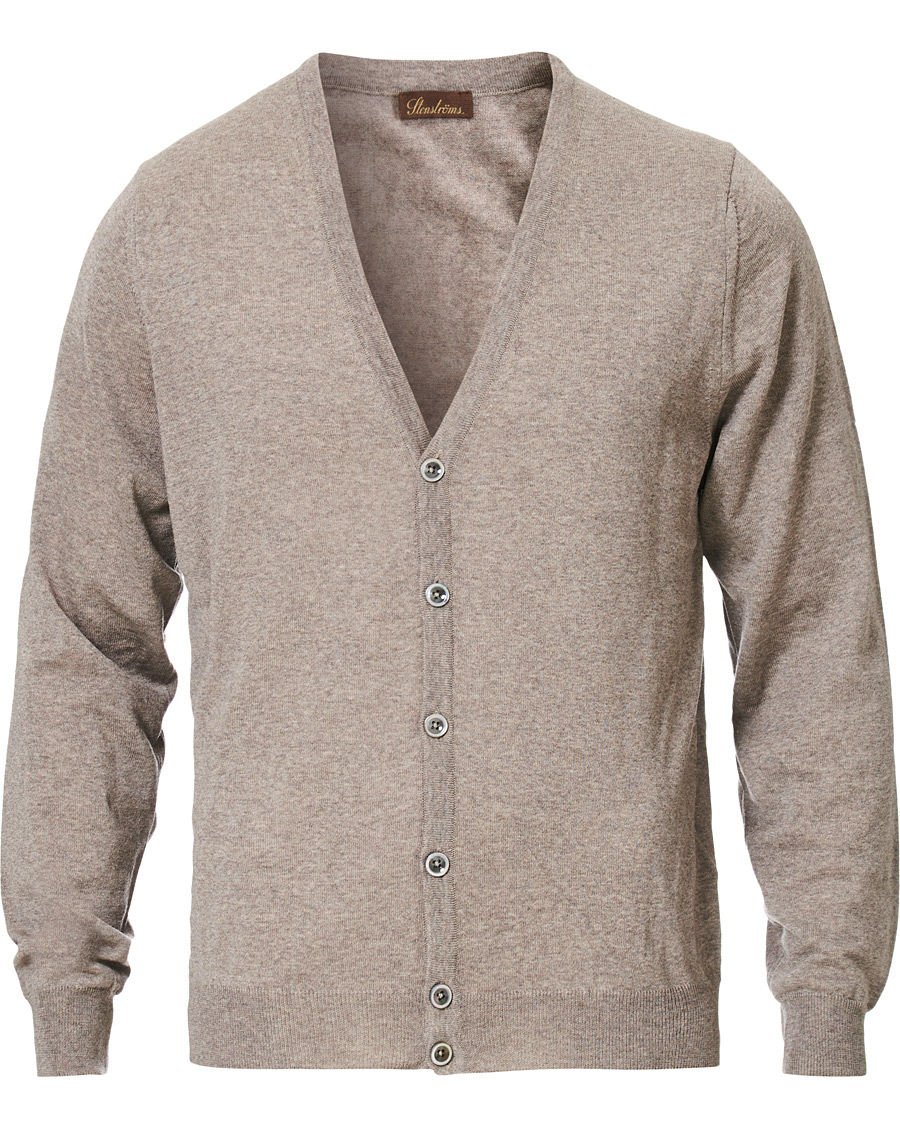 Herren | Pullover | Stenströms | Merino Zegna Knitted Cardigan Beige