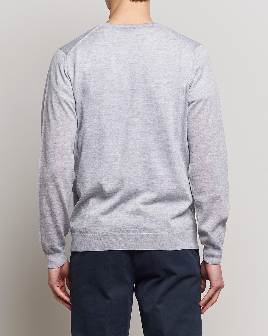 Herren | Pullover | Stenströms | Merino Zegna Knitted Cardigan Light Grey