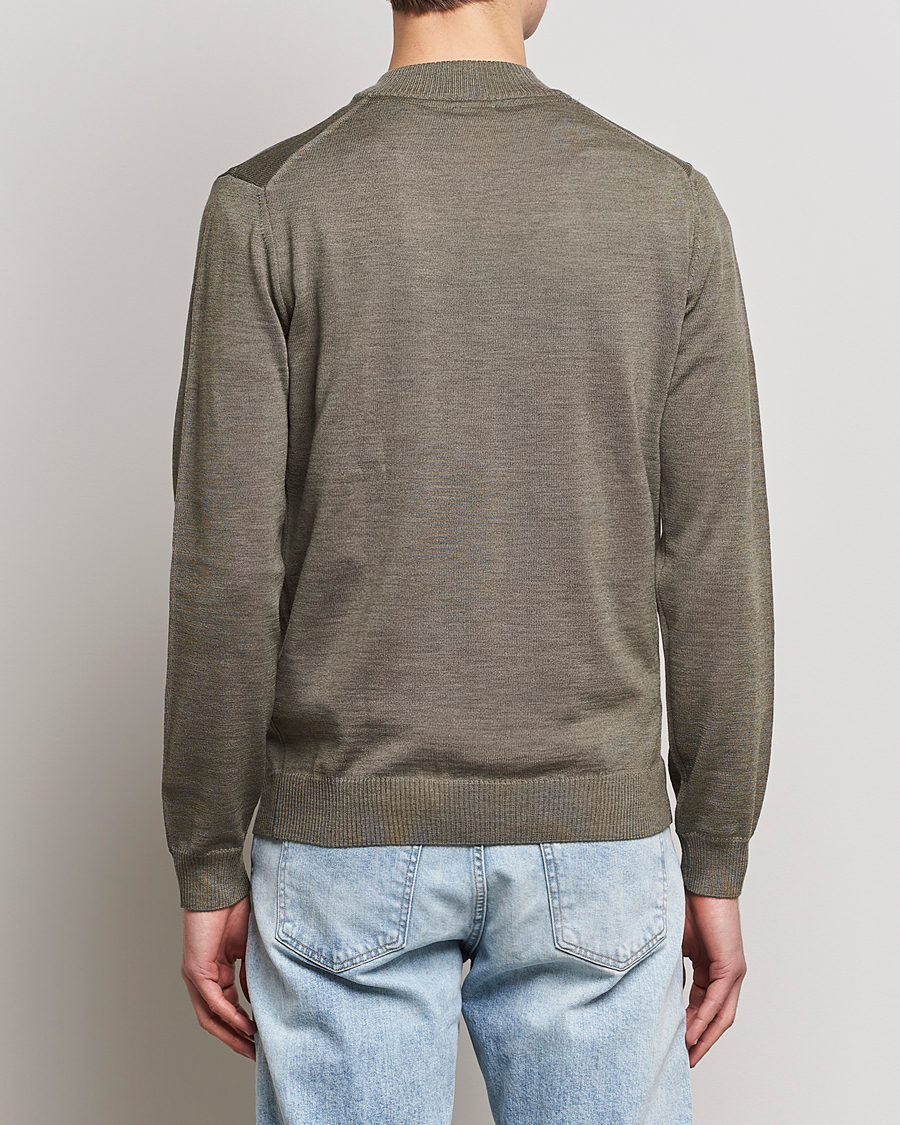 Herren | Pullover | Stenströms | Merino Full Zip Olive