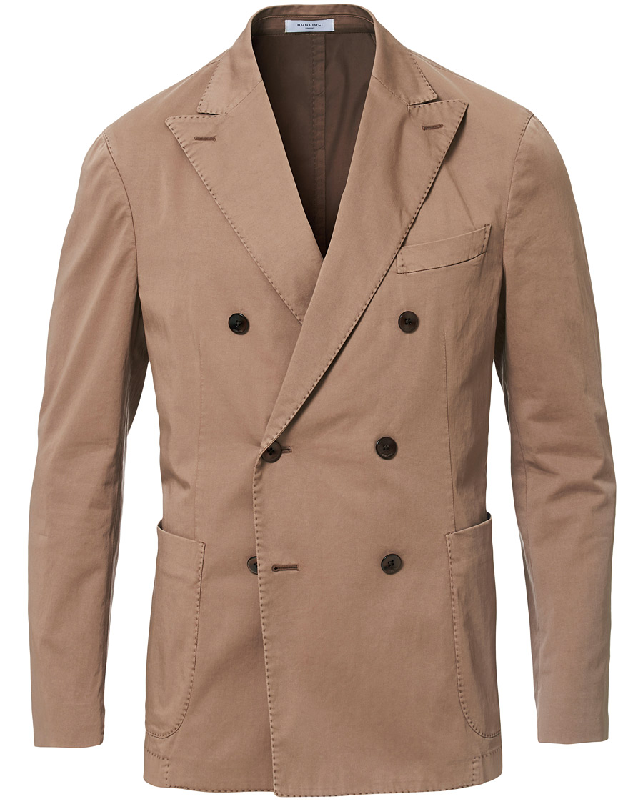 Herren | Sakkos | Boglioli | K Jacket Double Breasted Cotton Blazer Tobacco