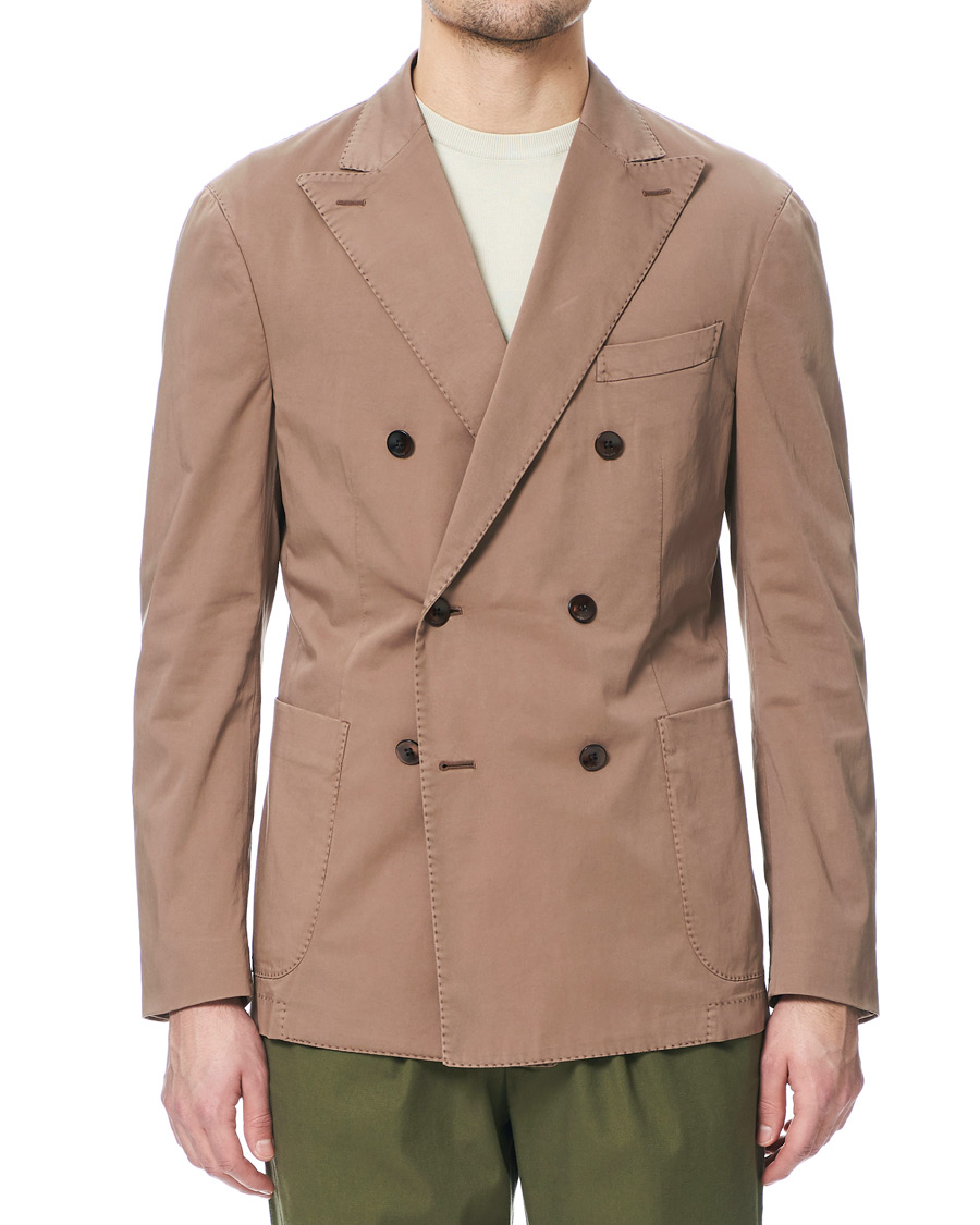 Herren | Sakkos | Boglioli | K Jacket Double Breasted Cotton Blazer Tobacco
