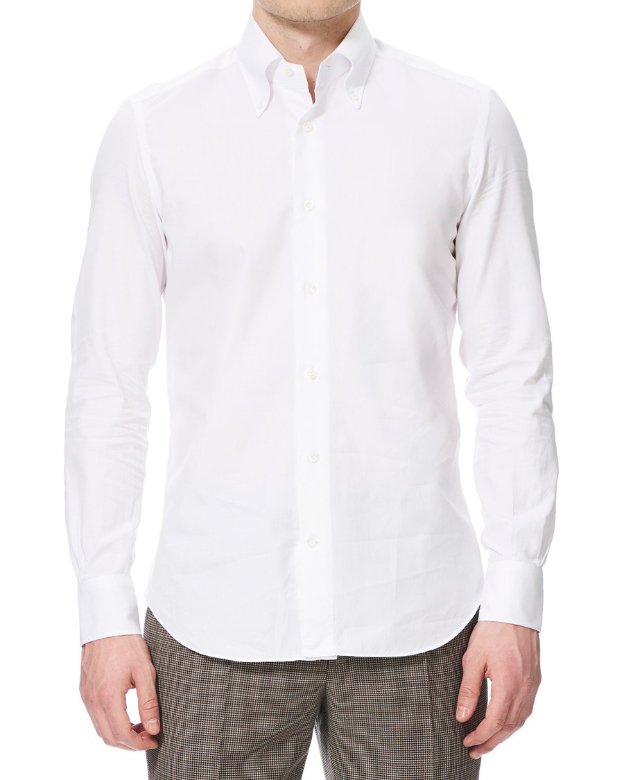 Herren | Hemden | Mazzarelli | Soft Oxford Button Down Shirt White