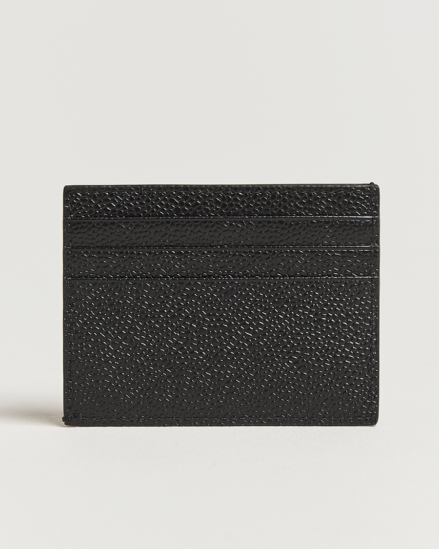 Herren | Thom Browne Pebble Grain Single Card Holder Black | Thom Browne | Pebble Grain Single Card Holder Black