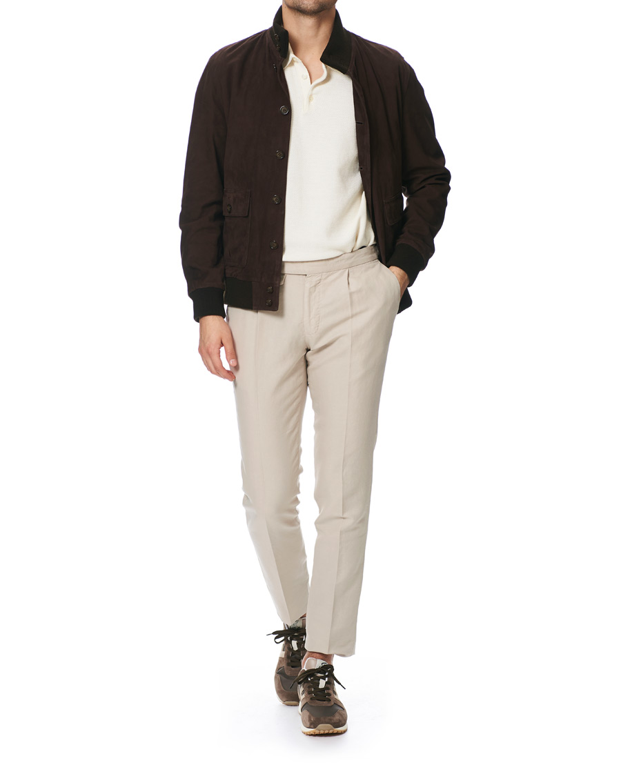 Herren | Hosen | Incotex | Slim Fit Pleated Chinolino Trousers Beige