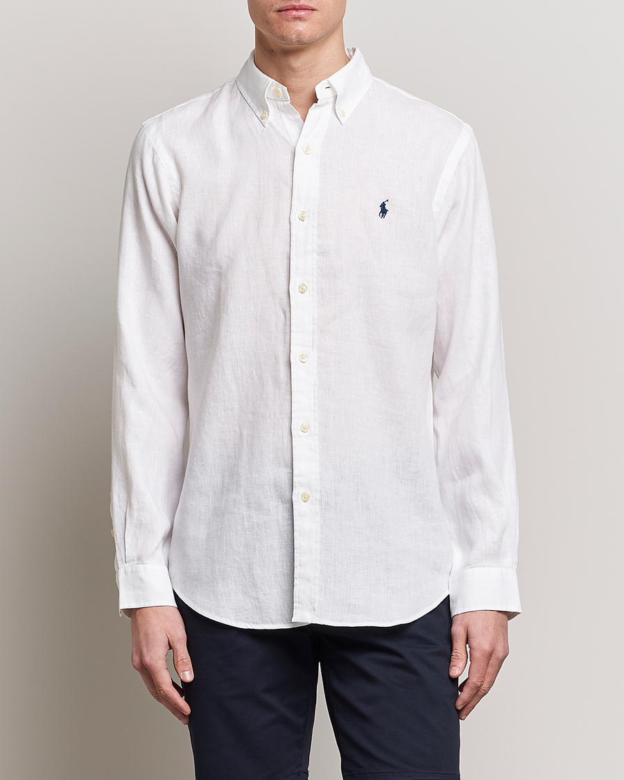Herren | Hemden | Polo Ralph Lauren | Custom Fit Linen Button Down White