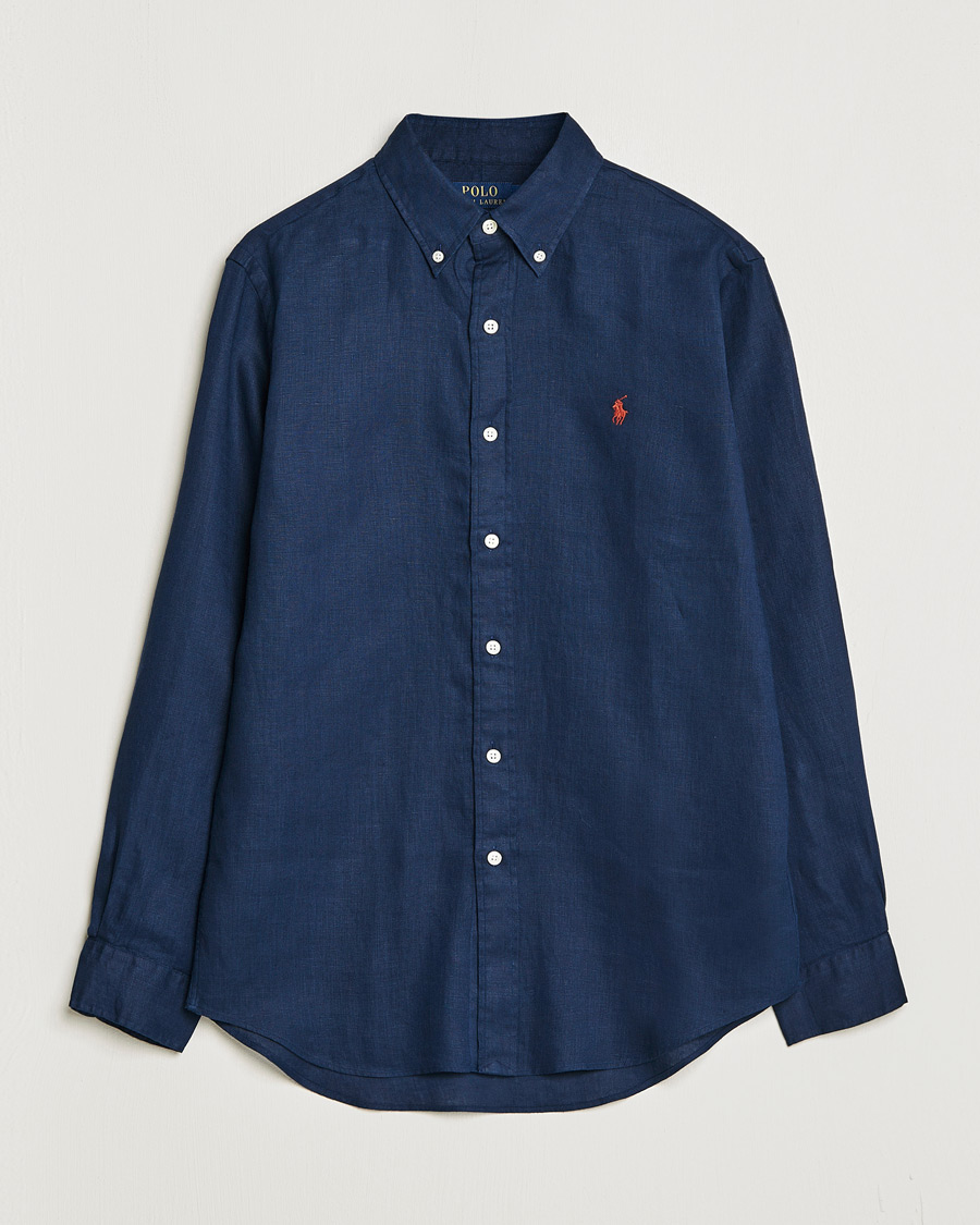 Herren | Hemden | Polo Ralph Lauren | Custom Fit Linen Button Down Newport Navy