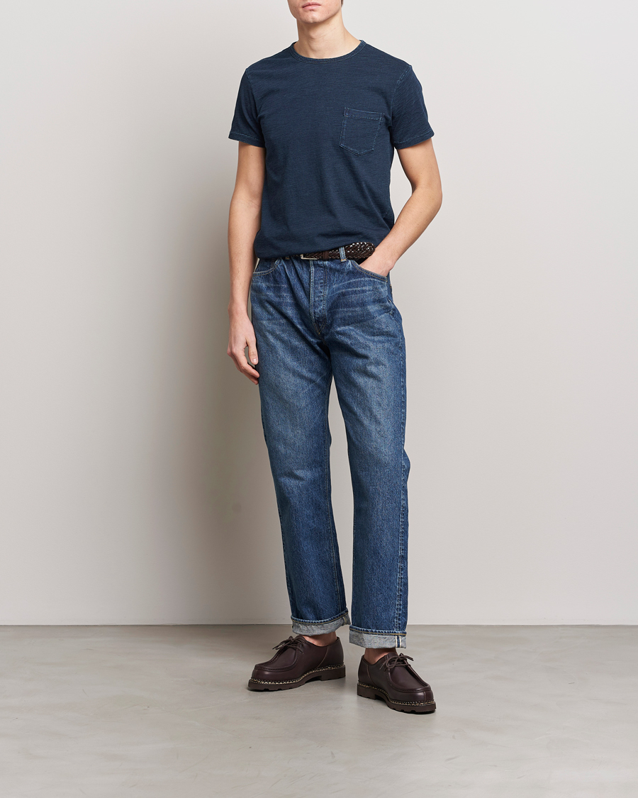 Herren | T-Shirts | RRL | Short Sleeve Pocket Tee Rinsed Indigo