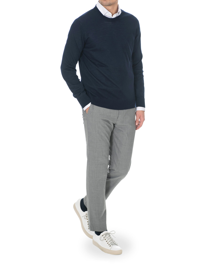 Herren | Hosen | NN07 | Theo Wool Trousers Grey Melange