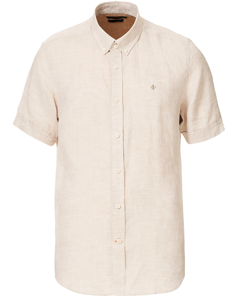 Herren | Hemden | Morris | Douglas Short Sleeve Linen Shirt Khaki