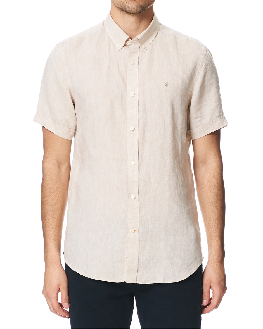 Herren | Hemden | Morris | Douglas Short Sleeve Linen Shirt Khaki