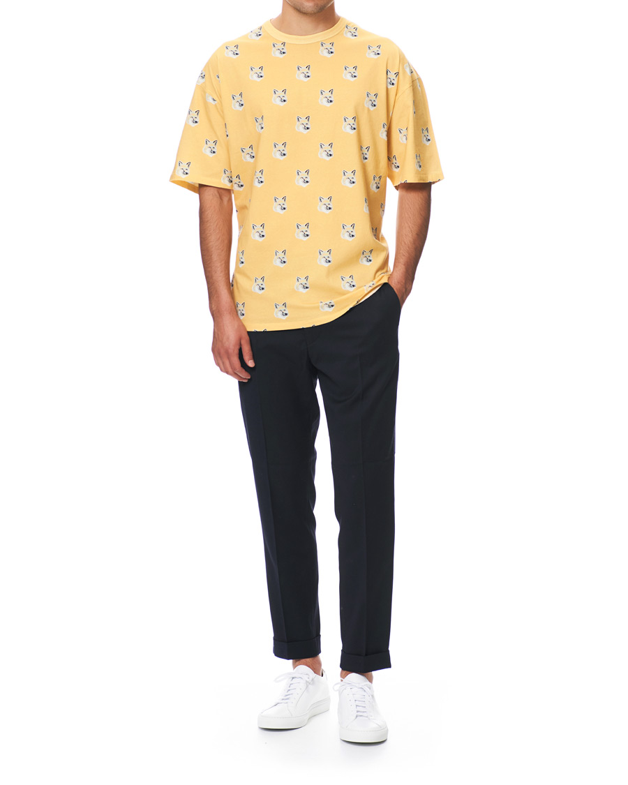Herren | T-Shirts | Maison Kitsuné | All Over Pastel Fox Head T-shirt Yellow