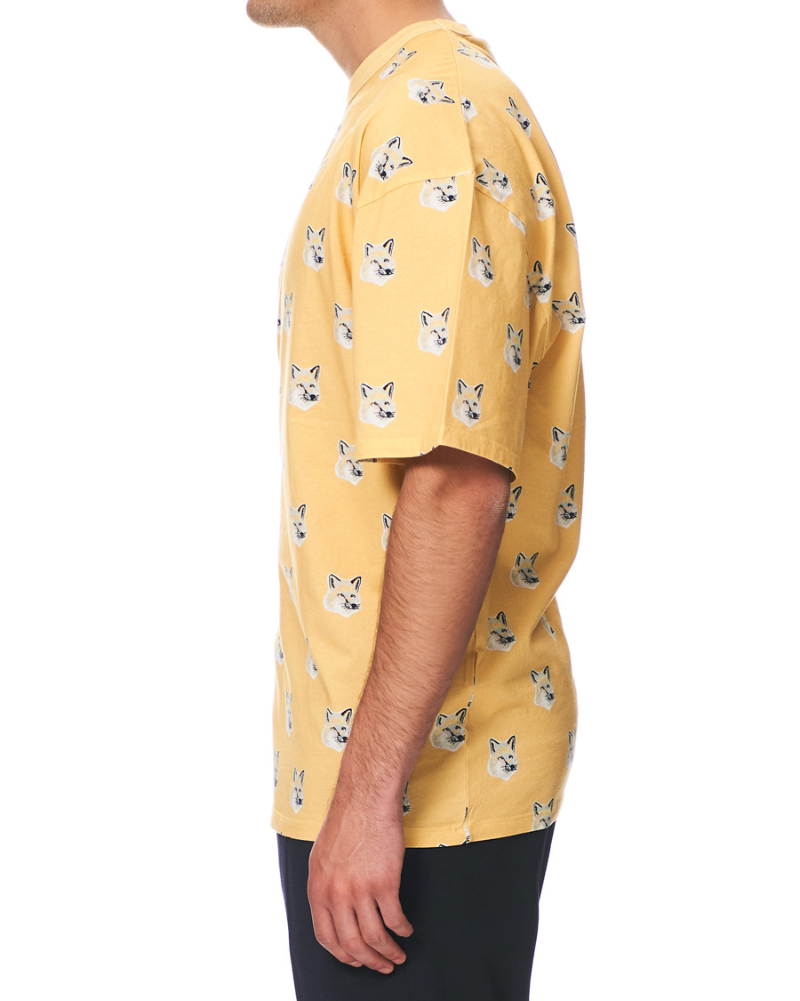 Herren | T-Shirts | Maison Kitsuné | All Over Pastel Fox Head T-shirt Yellow