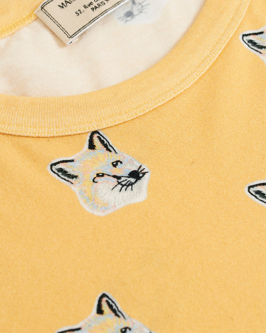 Herren | T-Shirts | Maison Kitsuné | All Over Pastel Fox Head T-shirt Yellow