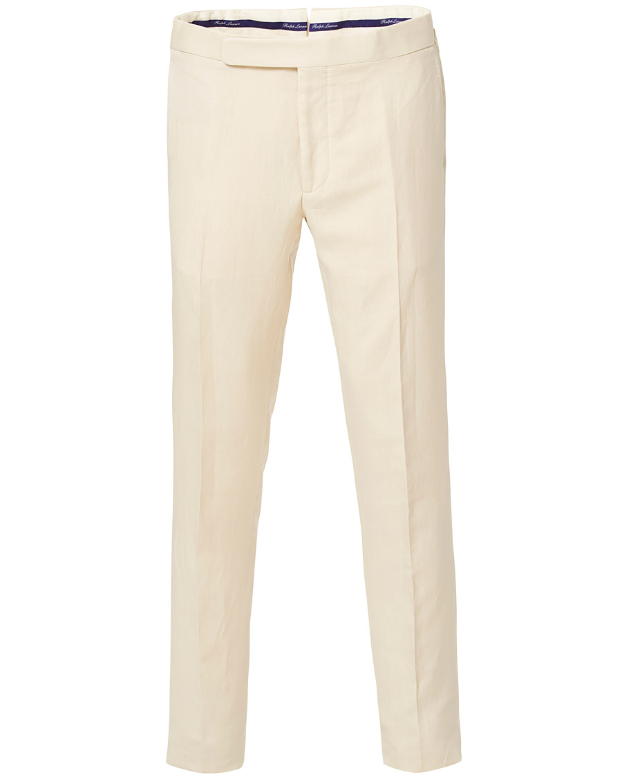 Herren | Hosen | Ralph Lauren Purple Label | Side-Adjuster Linen/Silk Trousers Beige